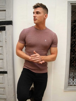 Blakely Agadir Textured T-Shirt Bordeaux | 5637809-SD