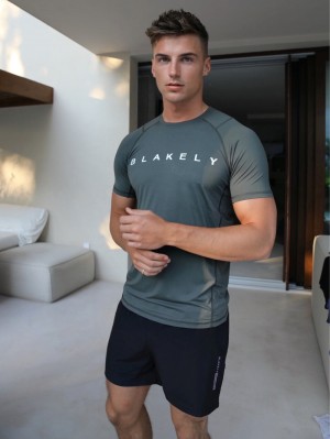 Blakely Alert Gym T-Shirt Khaki | 6328759-NC