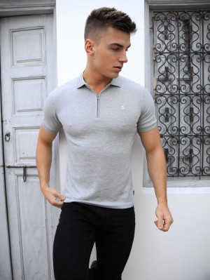 Blakely Amot Textured Polo Shirt Grigie Chiaro | 3892517-PN