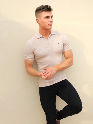 Blakely Anzi Textured Polo Sabbia | 8540916-IU