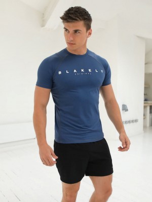 Blakely Apex Active T-Shirt Blu | 2435870-TL