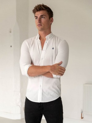Blakely Arlo Soft Stretch Shirt Bianche | 7492305-FM