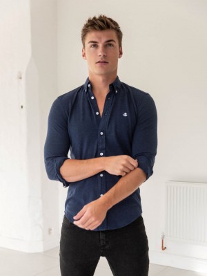Blakely Arlo Soft Stretch Shirt Blu Marino | 1897432-AH