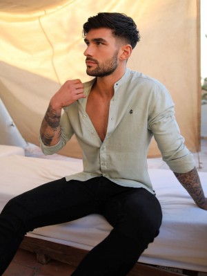 Blakely Berkane Linen Shirt Verdi | 7689325-FC