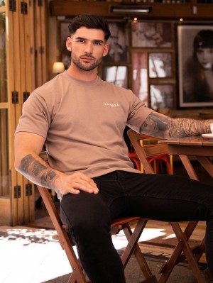 Blakely Blakely London Relaxed Fit T-Shirt Marroni | 9632451-LV
