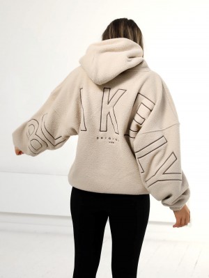 Blakely Borg Isabel Oversized Hoodie Tan | 3697451-YK