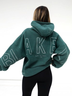 Blakely Borg Isabel Oversized Hoodie Verdi | 3561784-ZU