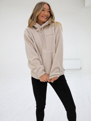 Blakely Borg Womens Oversized Hoodie Tan | 6791423-VU
