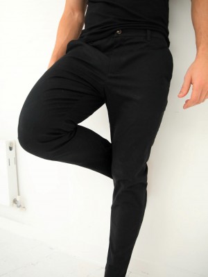 Blakely Cavill Slim Fit Tailored Chinos Nere | 7219840-OQ