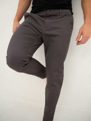 Blakely Cavill Slim Fit Tailored Chinos Charcoal | 7320698-OH