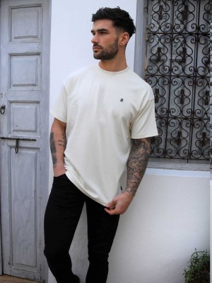 Blakely Ceuta Textured Oversized T-Shirt Bianche | 9832517-GK