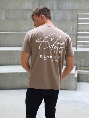 Blakely Club Relaxed T-Shirt Marroni | 5840612-WV