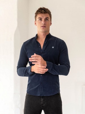 Blakely Cord Shirt Blu Marino | 7286504-EN