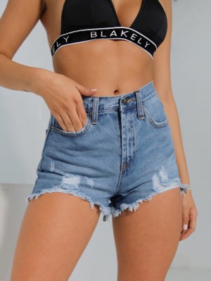 Blakely Emery Denim Shorts Blu | 4391786-AM