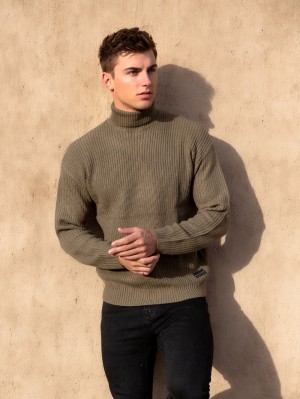 Blakely Hemsworth Roll Neck Jumper Khaki | 5340869-DW