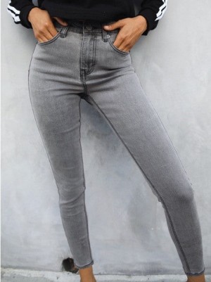 Blakely High Waisted Skinny Jeans Grigie | 5349871-WX