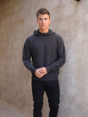 Blakely Huxley Knitted Hoodie Charcoal | 0237849-YU