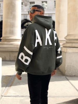 Blakely Idris Oversized Hoodie Khaki | 3941058-FE