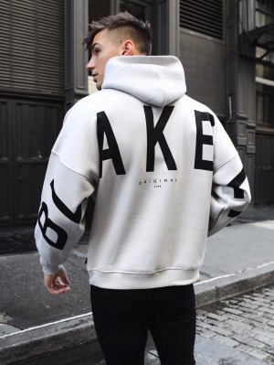 Blakely Idris Oversized Hoodie Stone | 9520374-HQ