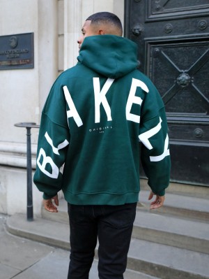 Blakely Idris Oversized Hoodie Verdi | 1503286-GW