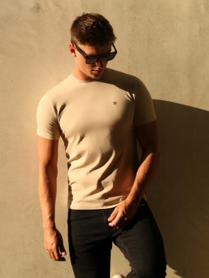 Blakely Initial T-Shirt Tan | 4136789-RL
