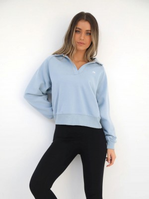 Blakely Initial V-Neck Jumper Blu Chiaro | 2849156-GJ