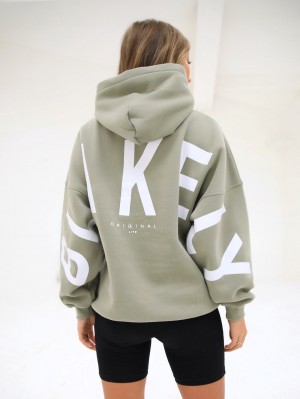 Blakely Isabel Oversized Hoodie Verde Oliva | 4596083-HT