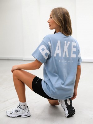 Blakely Isabel Oversized T-Shirt Blu | 8945102-SH