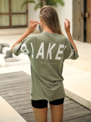 Blakely Isabel Oversized T-Shirt Verde Oliva | 1956703-TK
