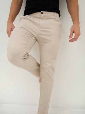 Blakely Kingsley Slim Fit Tailored Chinos Beige | 7312954-XB