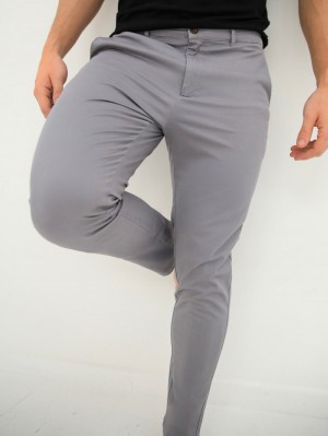 Blakely Kingsley Slim Fit Tailored Chinos Grigie | 9781256-JO