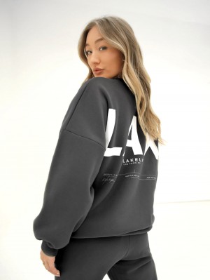 Blakely LAX Isabel Oversized Jumper Charcoal | 8740532-EZ