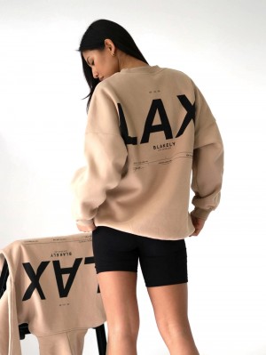 Blakely LAX Isabel Oversized Jumper Tan | 7982650-KJ