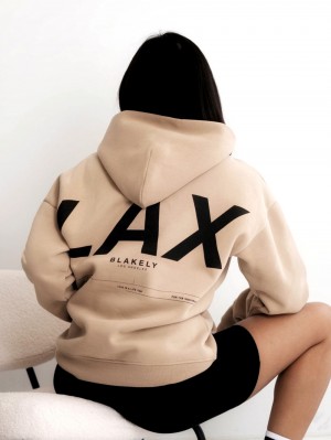 Blakely LAX Women's Oversized Hoodie Tan | 7091582-VN