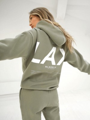 Blakely LAX Women's Oversized Hoodie Verde Oliva | 8914360-EN