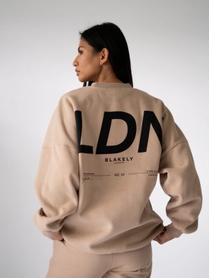 Blakely LDN Womens Oversized Jumper Tan | 8321697-UZ