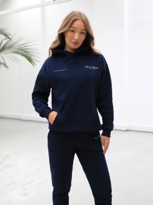 Blakely Life & Style Oversized Hoodie Blu Marino Blu | 4978251-CI