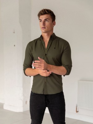 Blakely Loreto Fitted Stretch Shirt Khaki | 7124596-NE