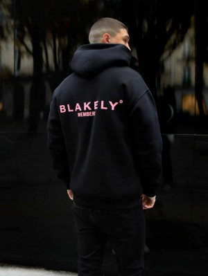 Blakely Members Relaxed Hoodie Nere Rosa | 0245938-KH