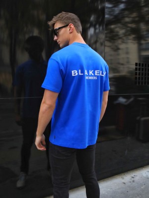 Blakely Members Relaxed T-Shirt Blu | 8537960-MX