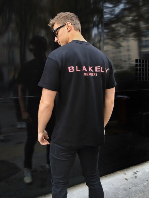 Blakely Members Relaxed T-Shirt Nere Rosa | 2176980-TY