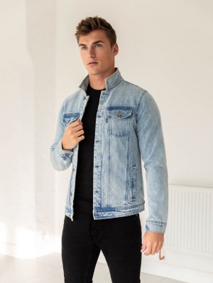 Blakely Mens Brooklyn Denim Jacket Blu | 4732915-WP