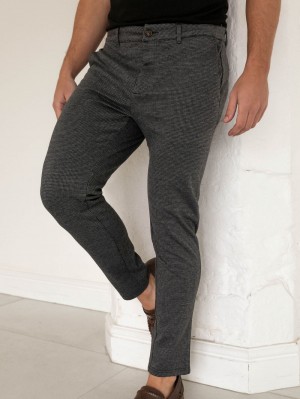 Blakely Midar Check Chinos Grigie Scuro | 4150367-OX