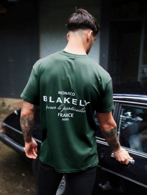 Blakely Monaco Relaxed T-Shirt Verdi Scuro | 8297463-OR
