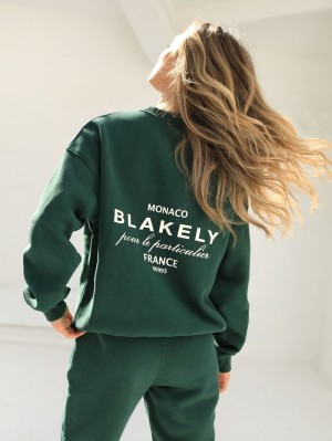 Blakely Monaco Women's Jumper Verdi Scuro | 3467928-OS