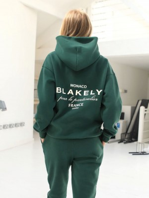 Blakely Monaco Women's Relaxed Hoodie Verdi Scuro | 8072396-CS