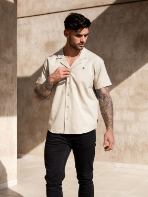 Blakely Nador Open Collared Shirt Sabbia | 2810764-EZ