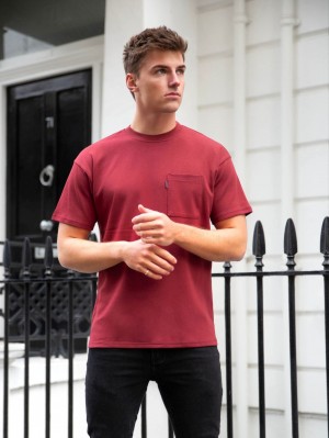 Blakely Relaxed Pocket T-Shirt Bordeaux | 2674590-LS