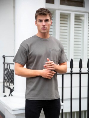 Blakely Relaxed Pocket T-Shirt Charcoal | 4851367-KA
