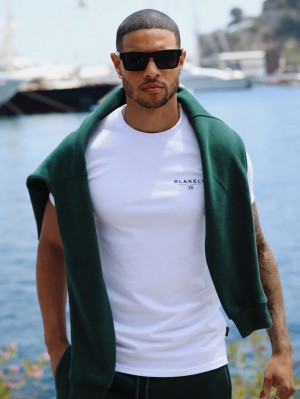 Blakely Riviera Initial T-Shirt Bianche | 1732805-DM